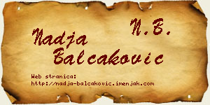 Nadja Balčaković vizit kartica